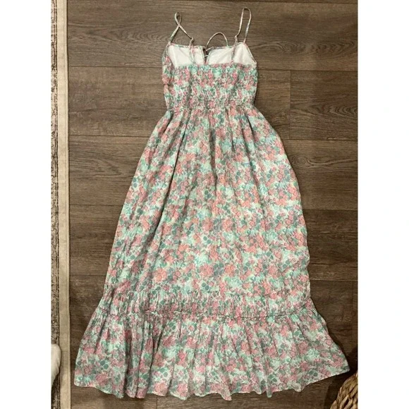 American Eagle Floral Print Sun dress Corset Style Stretch Spring Summer Easter - Picture 4 of 4